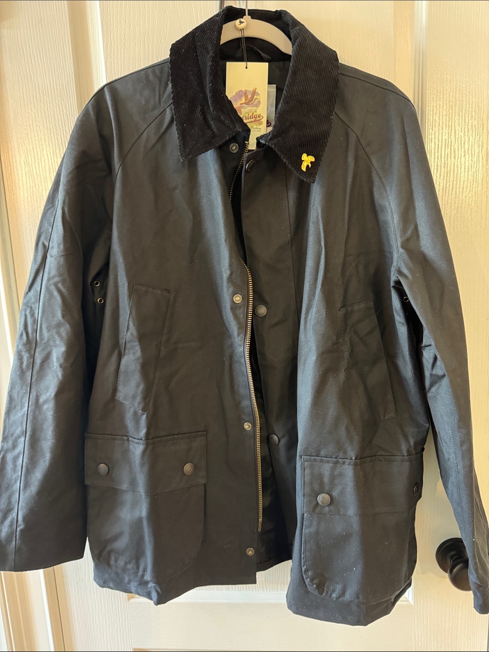Men's Black Waxed Cotton Field Jacket by Partridge